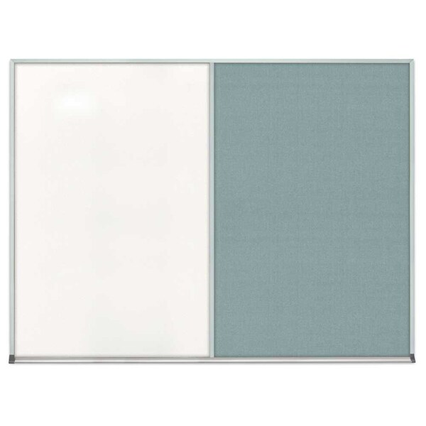 United Visual Products Double Door Radius Corkboard, 48"x36", Sat UV7003RC-SATIN-DBURGU - main